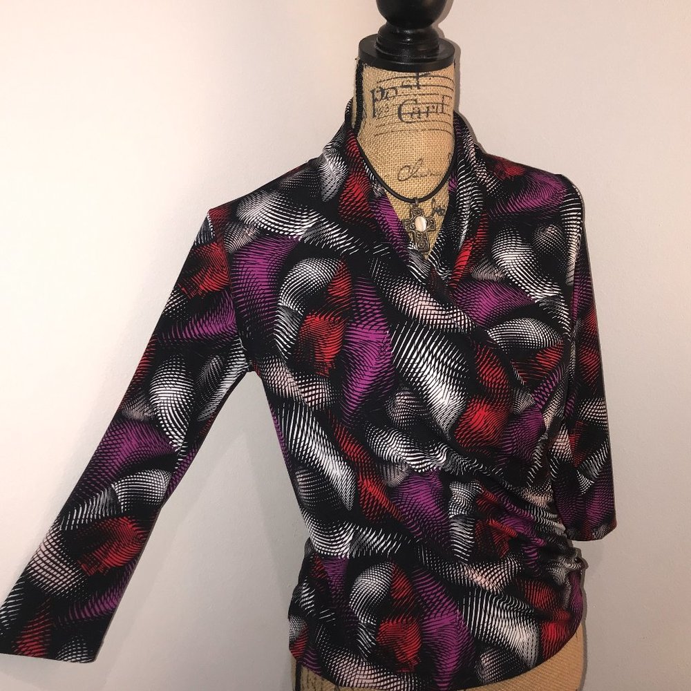 Vince Camuto Multi Color Design Front Wrap Top - image 6